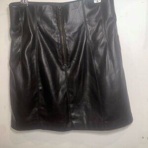 Black Faux Leather Skirt